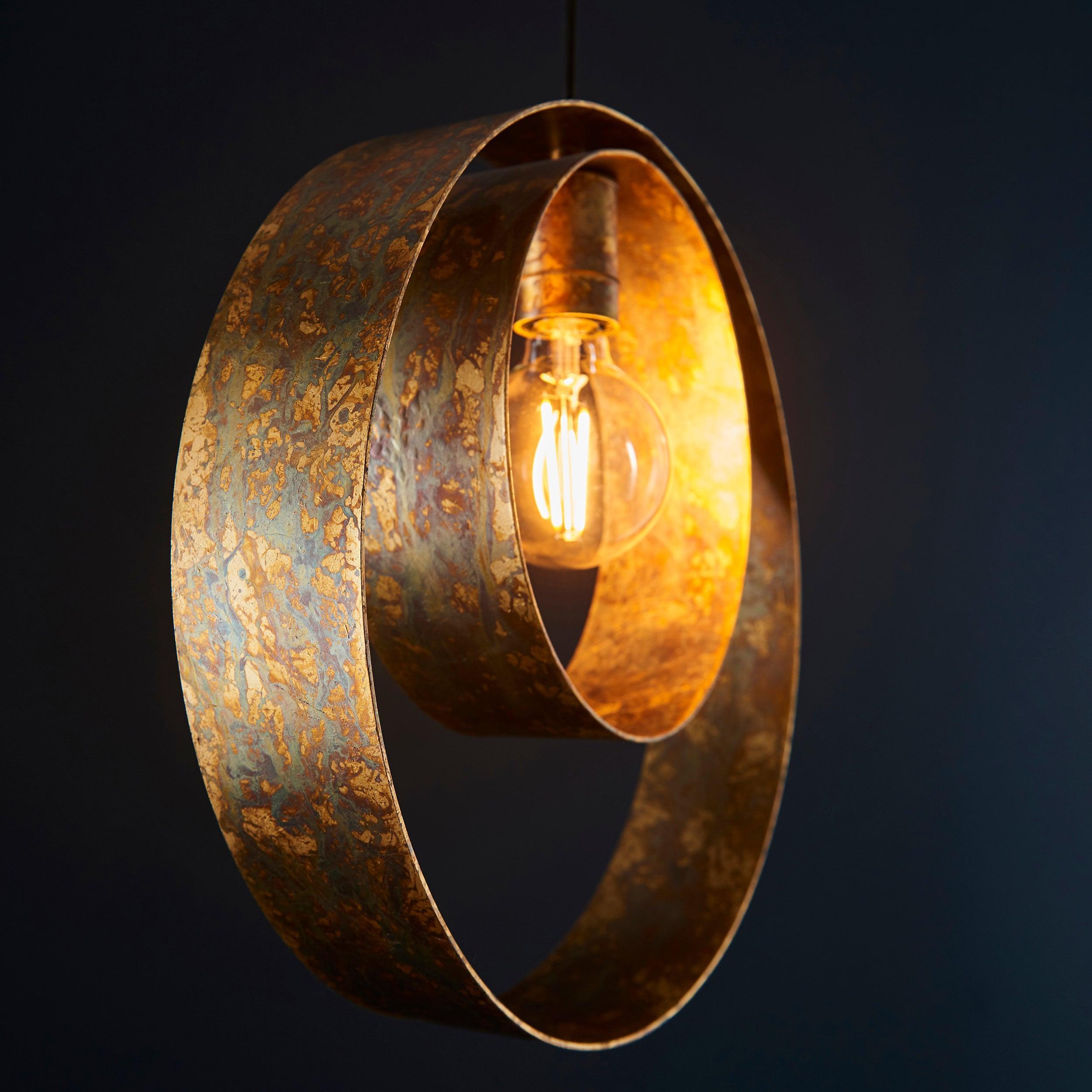 Devon Gold Patina & Bronze Ceiling Pendant Light-Ceiling Pendant Lights-Living Lights-6-Tiffany Lighting Direct