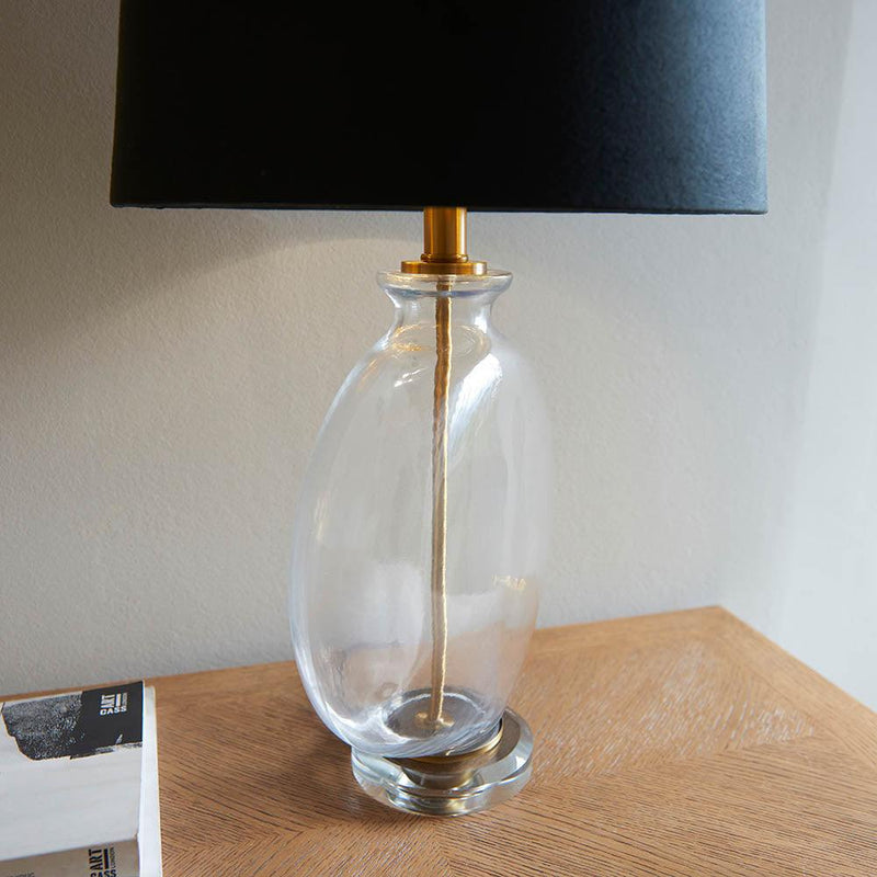Endon Gideon Clear Glass Table Lamp - Black Shade 2