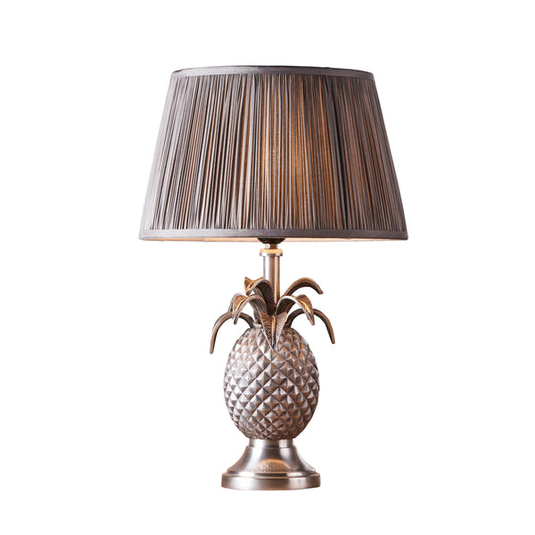 Pineapple Pewter Table Lamp - Freya Charcoal 12 inch Shade 1