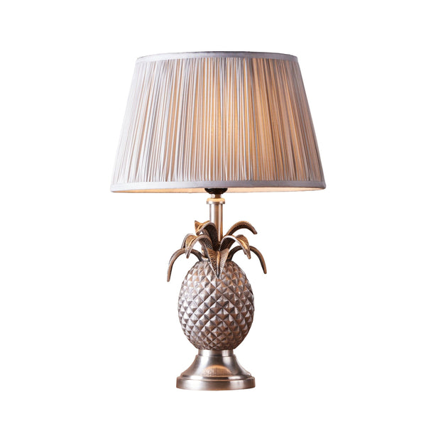 Pineapple Pewter Effect Table Lamp - Silver 12 inch Shade 1