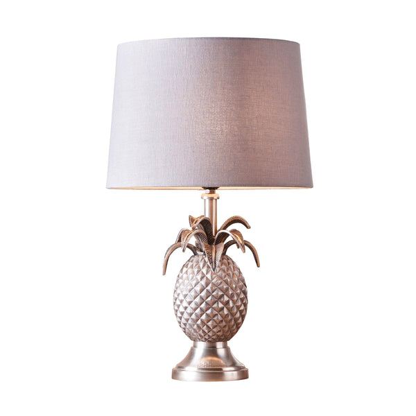 Pineapple Pewter Table Lamp - Mia Charcoal 12 inch Shade 1