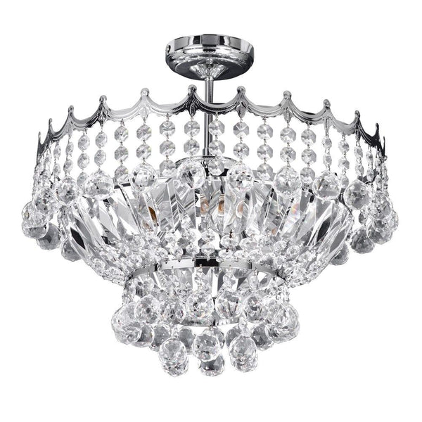 Versailles 5 Light Chrome & Crystal Cut Jewels Chandelier