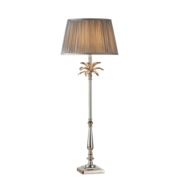 Endon Leaf Large Nickel Table Lamp With Charcoal Shade 1