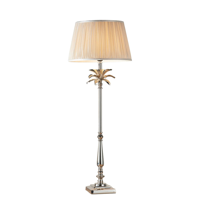 Leaf Large Polished Nickel Table Lamp - Oyster 14" Shade 1