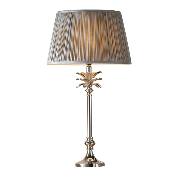 Leaf Polished Nickel Table Lamp - Charcoal 14 inch Shade 1