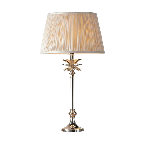 Endon Leaf Polished Nickel Table Lamp With Oyster Shade 1
