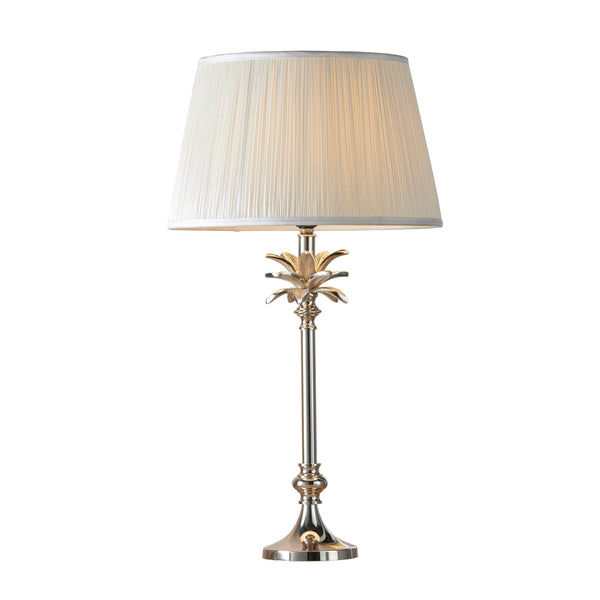 Endon Leaf Polished Nickel Table Lamp With White Shade 1