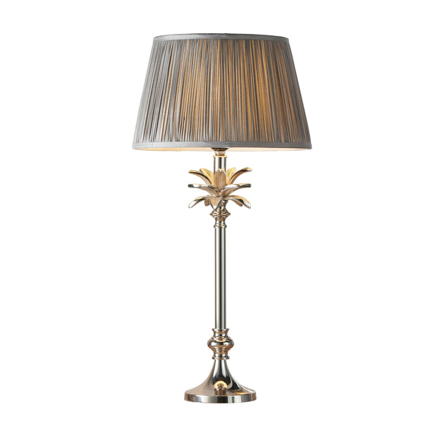 Endon Leaf Medium Nickel Table Lamp With Charcoal Shade 1