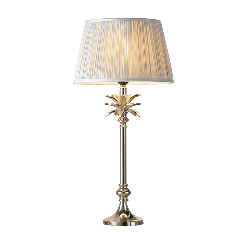 Endon Leaf Medium Nickel Table Lamp With Silver Shade 1