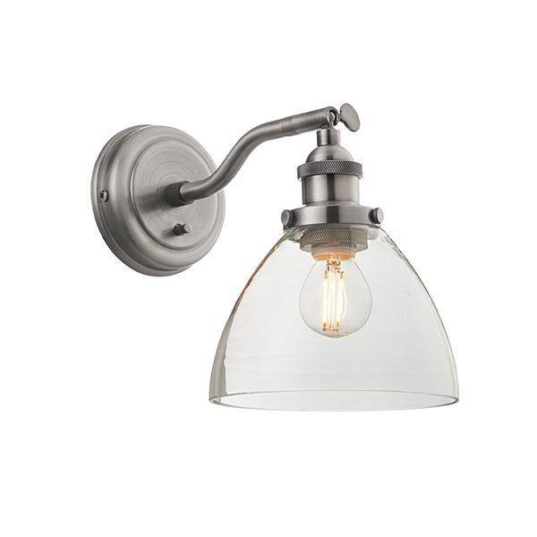 Hansen Brushed Silver Wall Light by Endon Lighting