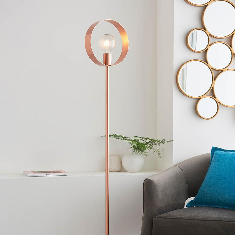 Endon Hoop 1 Light Copper Floor Lamp by Endon Lighting 3