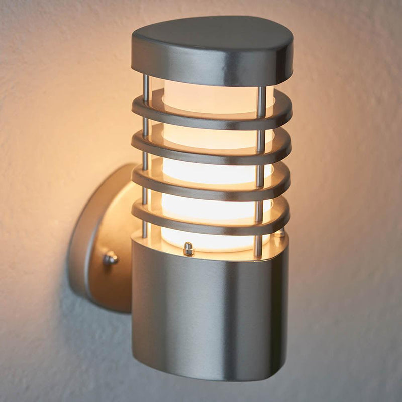 Endon Bruton Brushed Stainless Steel Outdoor Wall Light