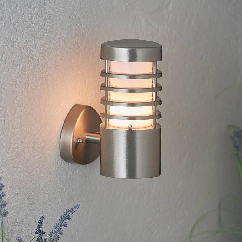 Endon Bruton Brushed Stainless Steel Outdoor Wall Light