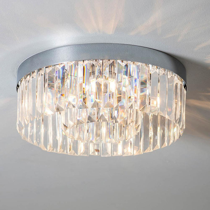 Endon Shimmer 5 Light Crystal Flush Ceiling Pendant