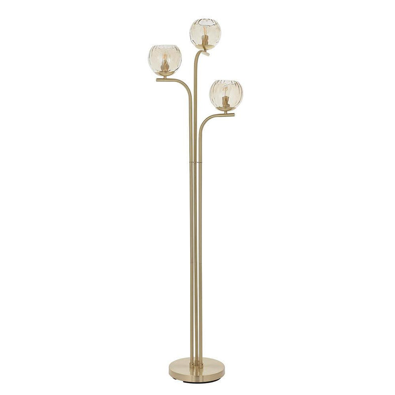 Endon Dimple 3 Light Brass Floor Lamp - Lustre Glass Shades by Endon Lighting 7