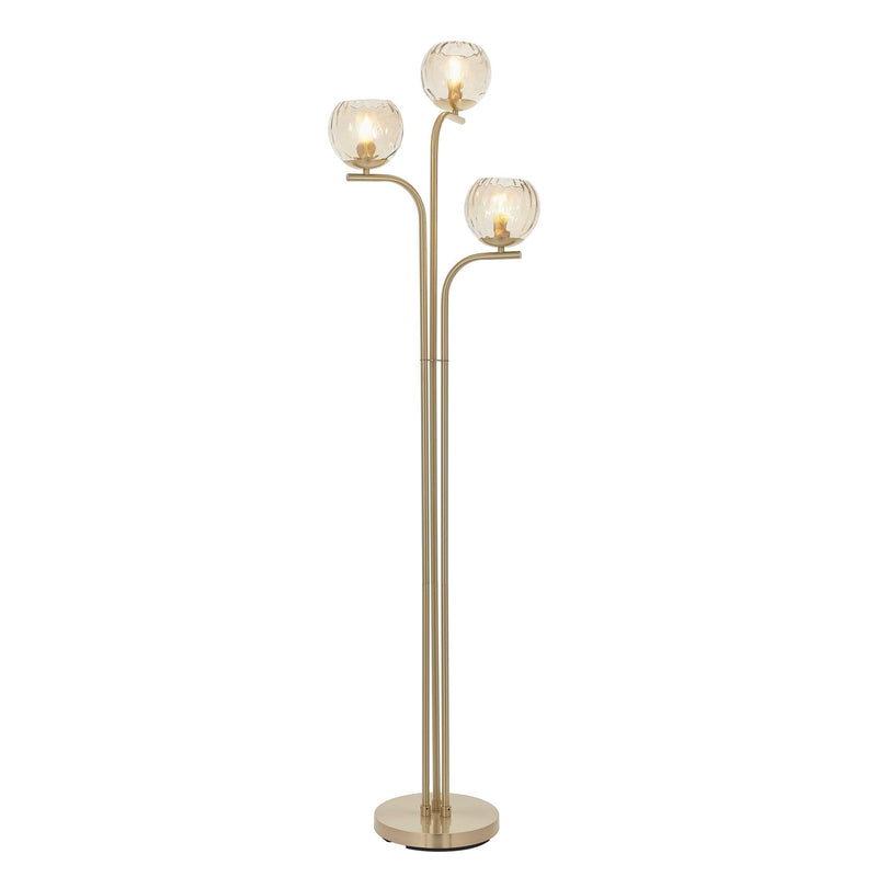 Endon Dimple 3 Light Brass Floor Lamp - Lustre Glass Shades by Endon Lighting 1