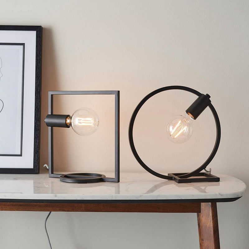 Endon Shape Rectangle 1 Light Black Table Lamp 4