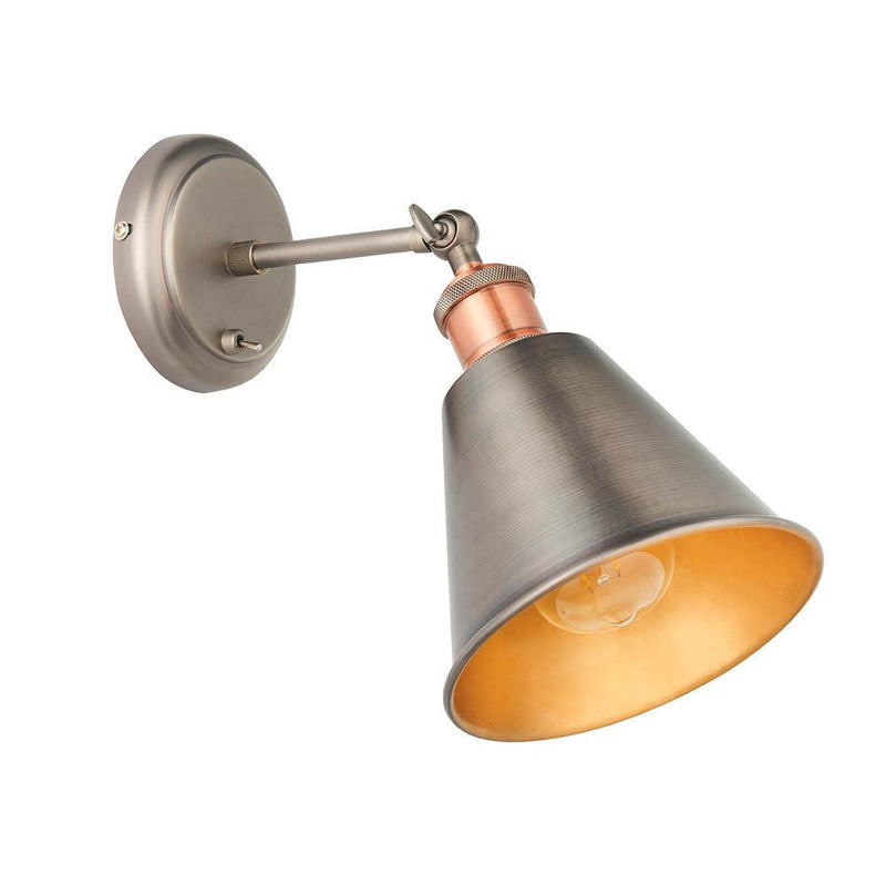 Endon Hal Pewter Finish Wall Light