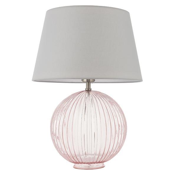 Endon Jemma Pink Table Lamp & Evie Grey Shade 1