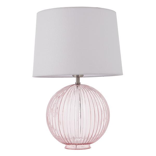 Endon Jemma Pink Table Lamp & Mia Vintage White Shade 1