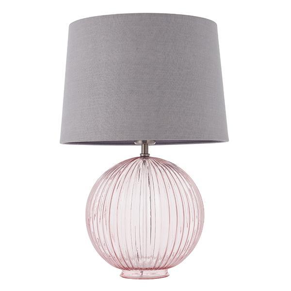 Endon Jemma Pink Table Lamp & Mia Charcoal Shade 1