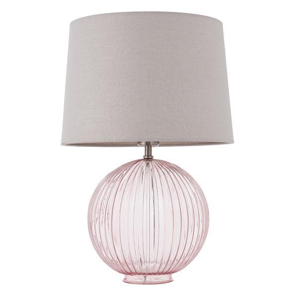Endon Jemma Pink Table Lamp & Mia Natural Shade 1