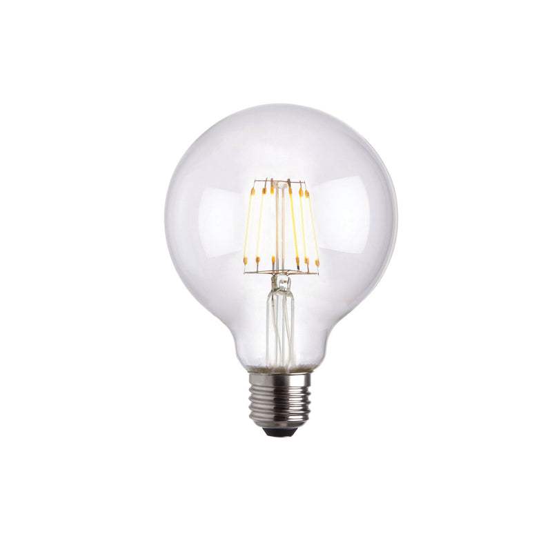 E27 LED 95mm Dia Globe Filament Dimmable 6w Light Bulb