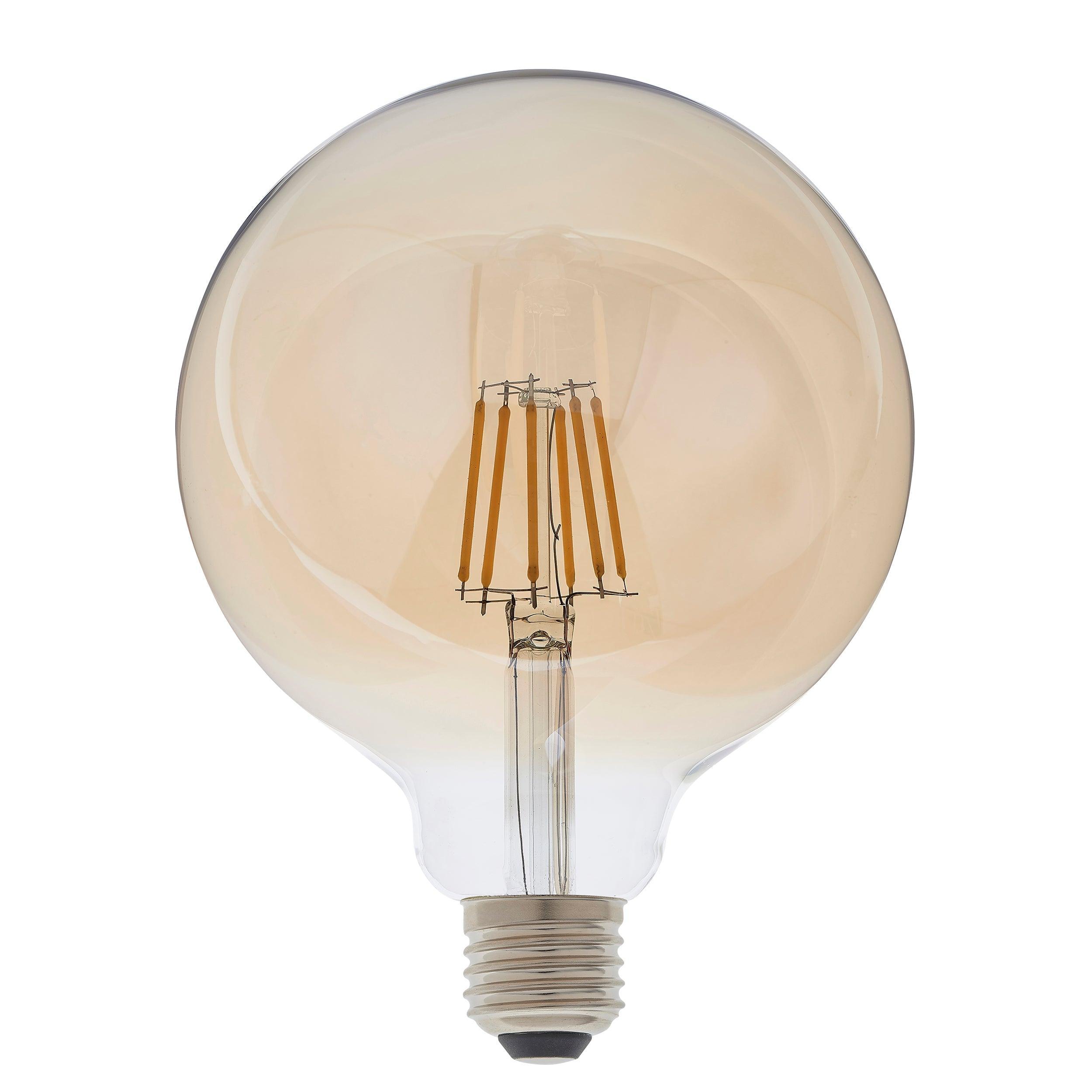 e27 led 125mm amber filament globe 6w dimmable light bulb Living room lighting image