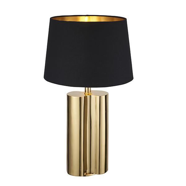 Endon Calan 1 Light Gold Table Lamp With Black Shade 1
