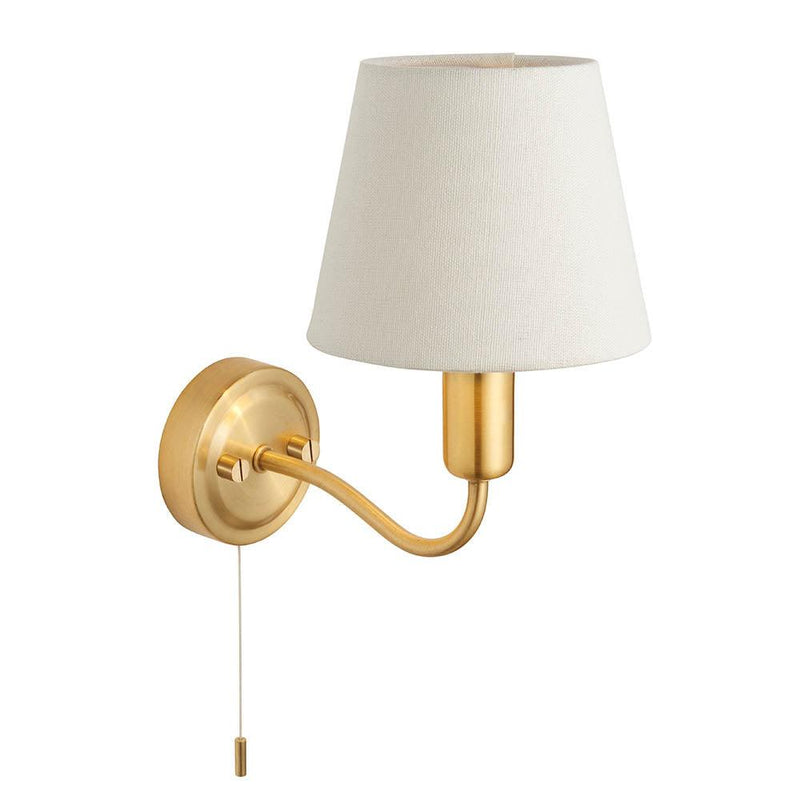 Conway Brass Finish Bathroom Wall Light 93852 shadeand fitting close up