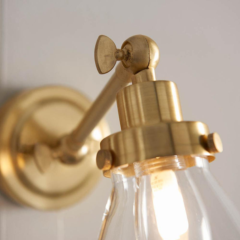 Faraday Brass Finish Bathroom Wall Light 93854 fitting close up