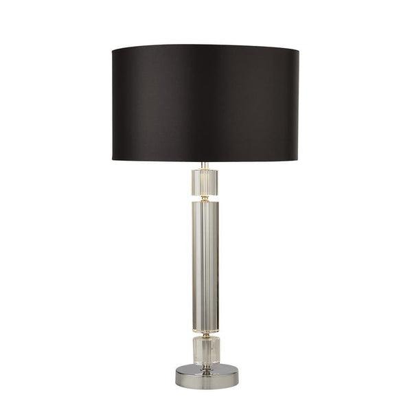 Kylie Chrome/Glass Table Lamp - Black Shade Searchlight 1