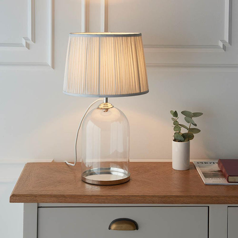Endon Dinton 1 Light Table Nickel and Glass Lamp 3