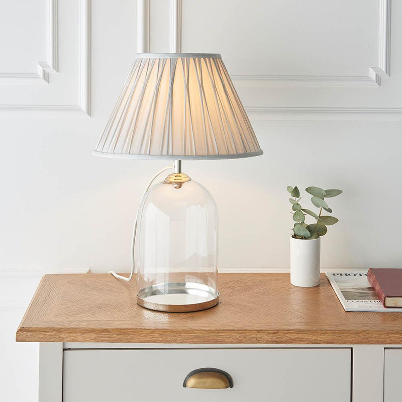 Endon Dinton 1 Light Table Nickel and Glass Lamp 4