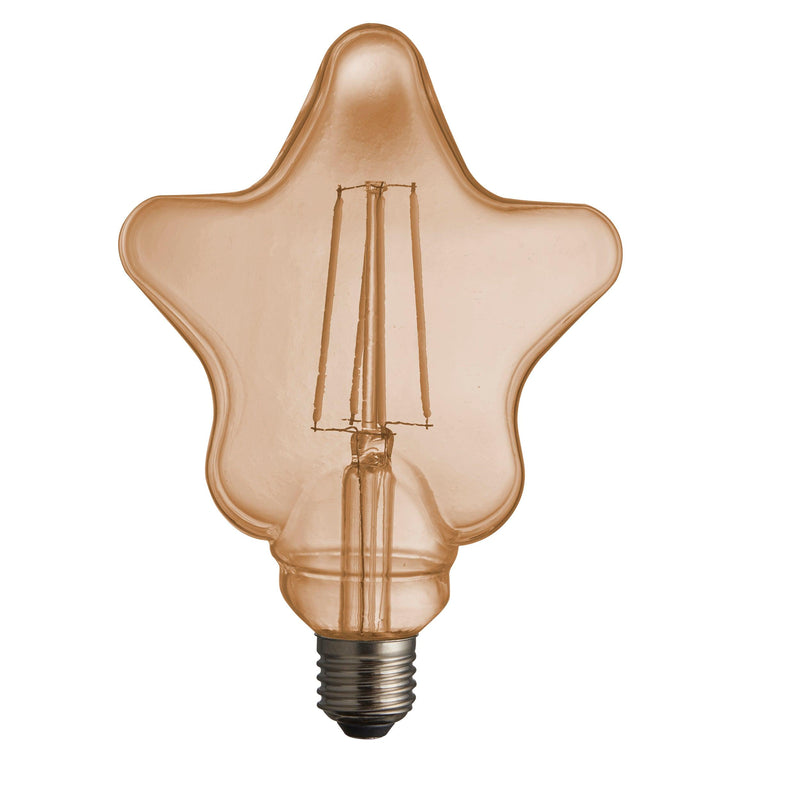 Star Shaped E27 Decorative Amber Tinted LED 4w LED Light Bulb