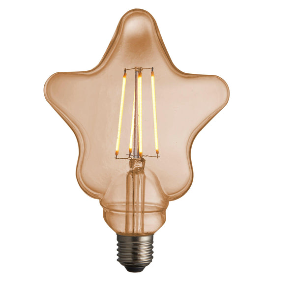 Star Shaped E27 Decorative Amber Tinted LED 4w LED Light Bulb