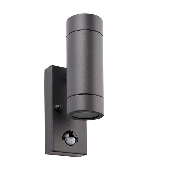 Palin PIR Sensor Twin Outdoor Grey Wall Light IP44 7W