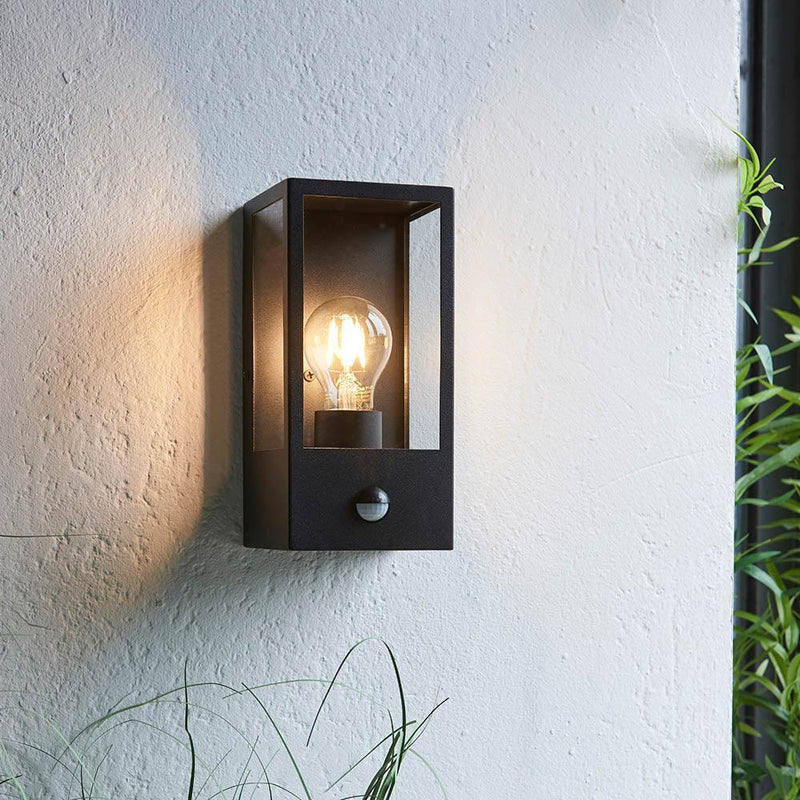Endon Oxford Black Outdoor Wall Light With PIR Sensor