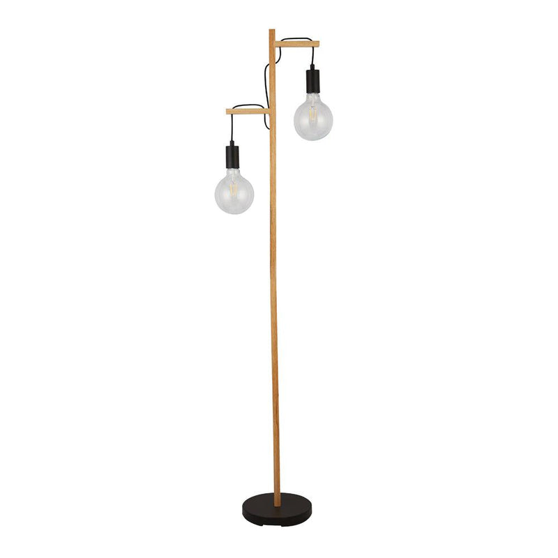 Searchlight Woody 2 Light Black And Ash Wood Floor Lamp by Searchlight Lighting 2