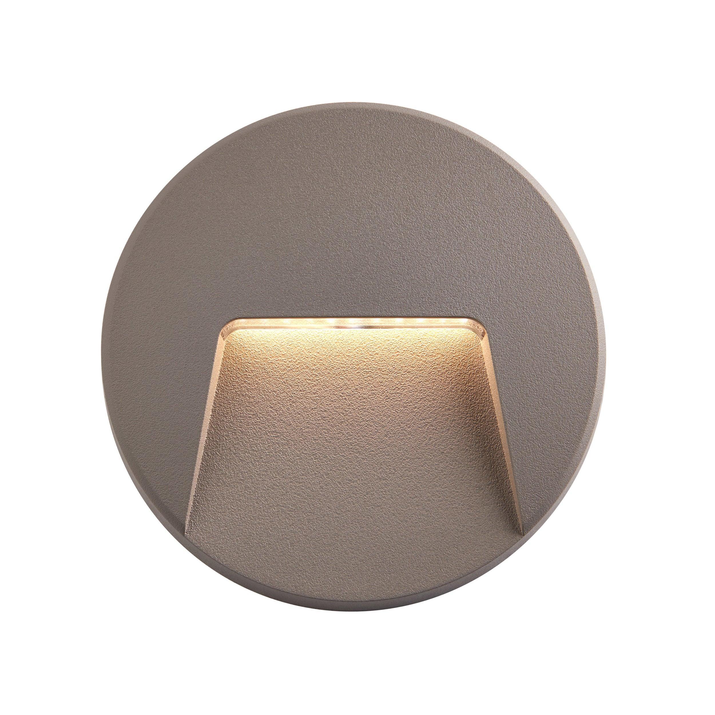 severus grey round outdoor wall light ip65 2 8w cct by saxby lighting, close up image 72