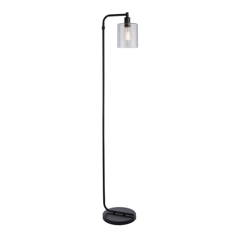 Endon Toledo 1 Light Black Floor Lamp - Glass Shade by Endon Lighting 1
