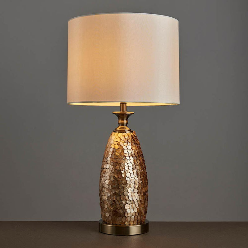 Endon Dahlia 1 Light Antique Brass Table Lamp 3