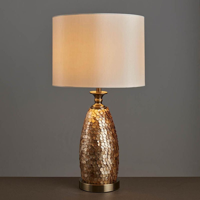 Endon Dahlia 1 Light Antique Brass Table Lamp 4