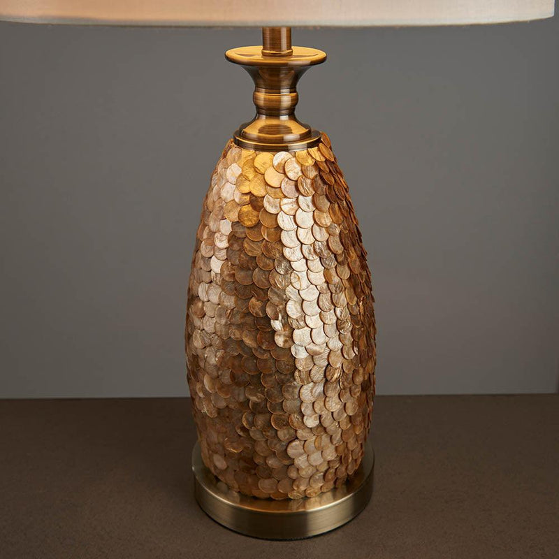 Endon Dahlia 1 Light Antique Brass Table Lamp 5
