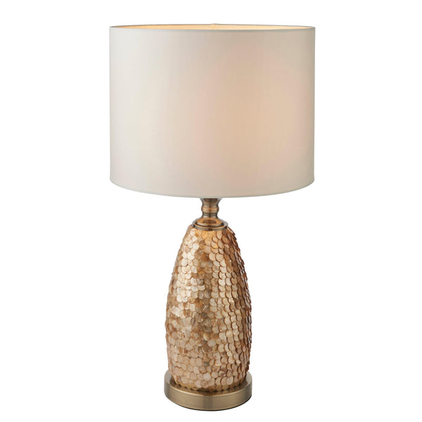 Endon Dahlia 1 Light Antique Brass Table Lamp 1