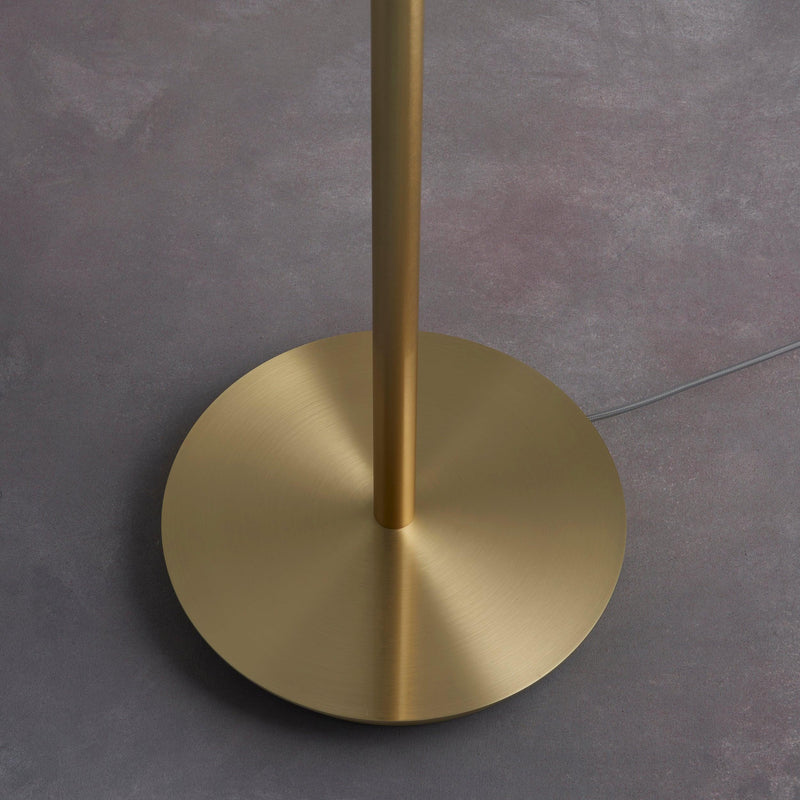 Fraser Brass Floor Lamp With Natural Linen Shade