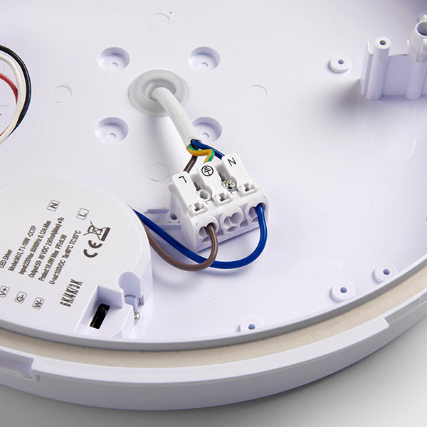 Saxby HeroPRO White LED Bulkhead Light with Microwave & Emergency Sensor IP65 18W