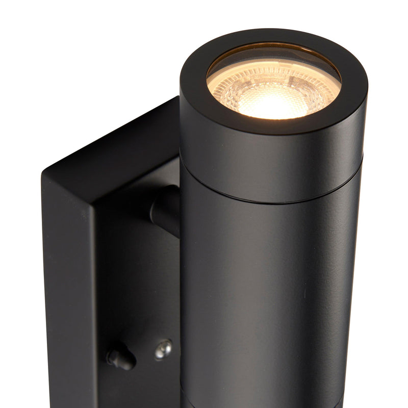 Palin Outdoor Black Wall Light with Photocell IP44 7W