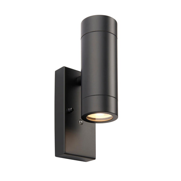 Palin Outdoor Black Wall Light with Photocell IP44 7W