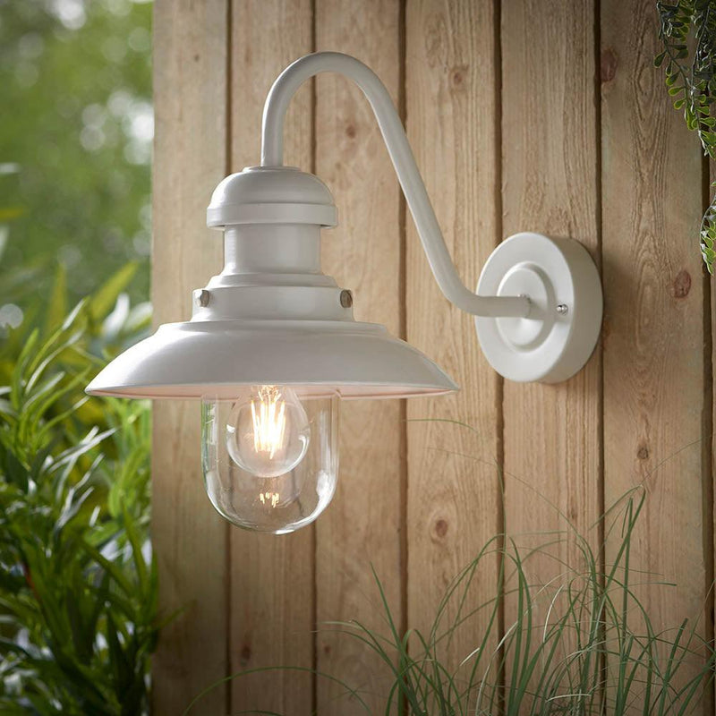 Endon Hereford White Outdoor Fisherman's Arm Wall Light